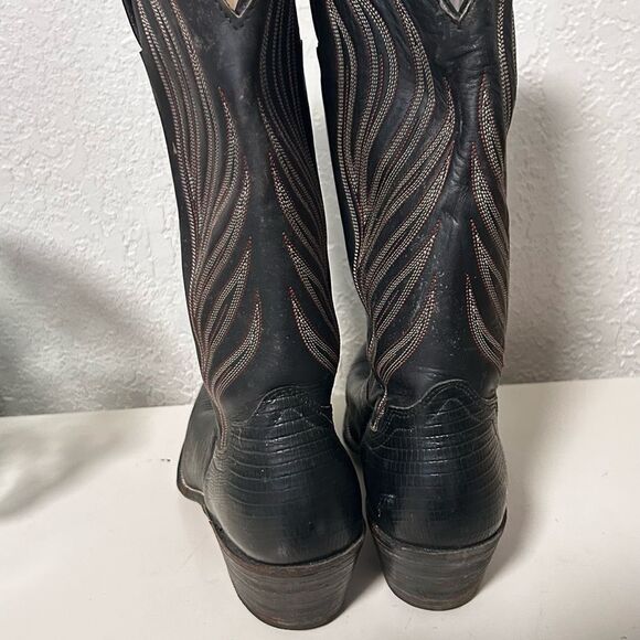 FRYE Black Western Cowboy Boots – Made in USA – Size 11D - Picture 4 of 10